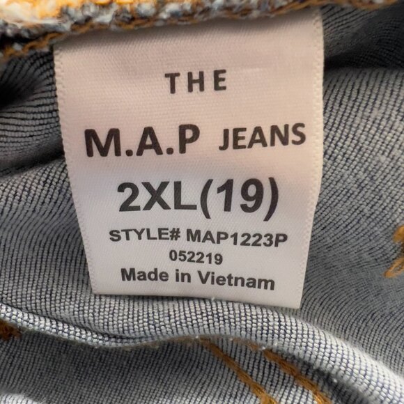 The M.A.P. Pearl Plus Embellished Skinny Blue Jeans  Size 2XL  Stretch Denim NWT - Picture 10 of 14